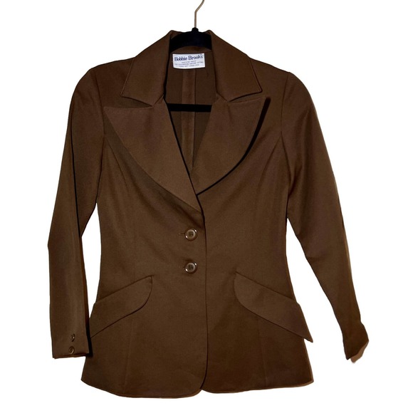 Vintage 50s 60s Bobbie Brooks Suit Sports Coat Jacket Brown Blazer - Picture 3 of 4